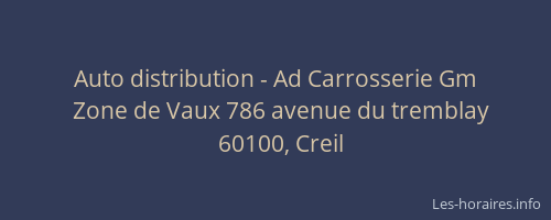 Auto distribution - Ad Carrosserie Gm