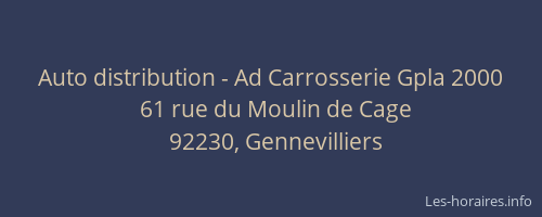 Auto distribution - Ad Carrosserie Gpla 2000