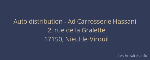 Auto distribution - Ad Carrosserie Hassani