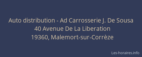 Auto distribution - Ad Carrosserie J. De Sousa
