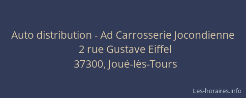 Auto distribution - Ad Carrosserie Jocondienne