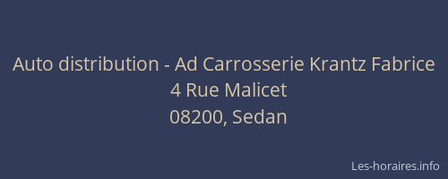 Auto distribution - Ad Carrosserie Krantz Fabrice