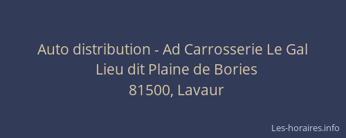 Auto distribution - Ad Carrosserie Le Gal
