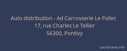 Auto distribution - Ad Carrosserie Le Pallec