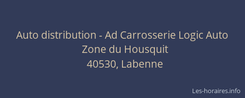 Auto distribution - Ad Carrosserie Logic Auto