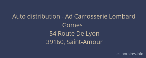 Auto distribution - Ad Carrosserie Lombard Gomes