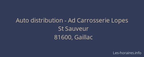 Auto distribution - Ad Carrosserie Lopes