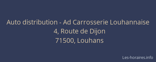 Auto distribution - Ad Carrosserie Louhannaise