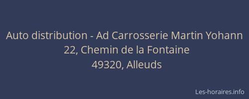 Auto distribution - Ad Carrosserie Martin Yohann