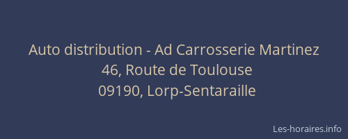 Auto distribution - Ad Carrosserie Martinez