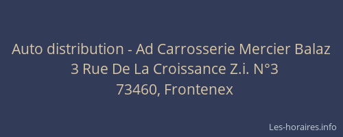 Auto distribution - Ad Carrosserie Mercier Balaz