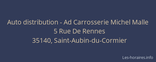Auto distribution - Ad Carrosserie Michel Malle