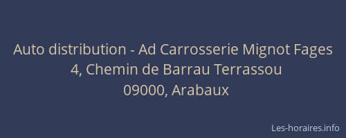 Auto distribution - Ad Carrosserie Mignot Fages