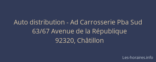 Auto distribution - Ad Carrosserie Pba Sud