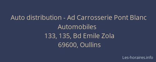 Auto distribution - Ad Carrosserie Pont Blanc Automobiles