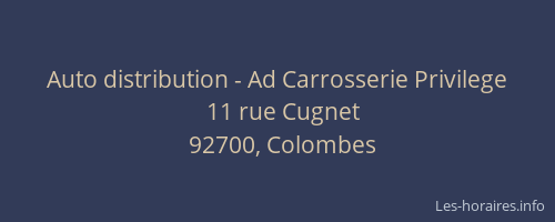 Auto distribution - Ad Carrosserie Privilege