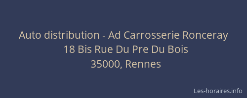 Auto distribution - Ad Carrosserie Ronceray