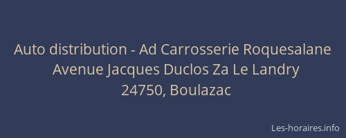 Auto distribution - Ad Carrosserie Roquesalane