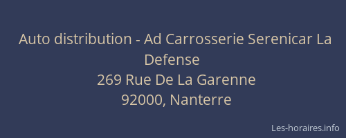 Auto distribution - Ad Carrosserie Serenicar La Defense