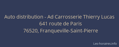 Auto distribution - Ad Carrosserie Thierry Lucas