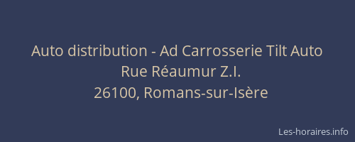 Auto distribution - Ad Carrosserie Tilt Auto