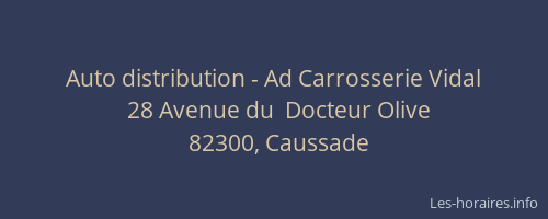 Auto distribution - Ad Carrosserie Vidal