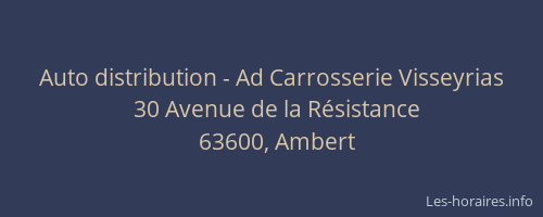 Auto distribution - Ad Carrosserie Visseyrias