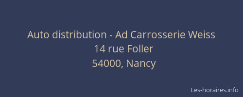 Auto distribution - Ad Carrosserie Weiss