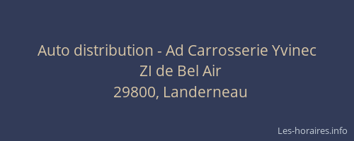 Auto distribution - Ad Carrosserie Yvinec