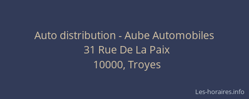 Auto distribution - Aube Automobiles