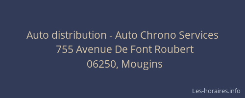Auto distribution - Auto Chrono Services