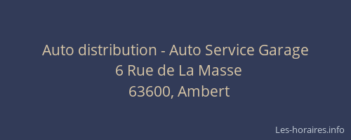 Auto distribution - Auto Service Garage