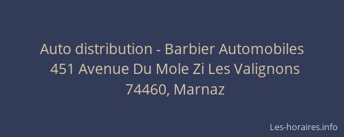 Auto distribution - Barbier Automobiles