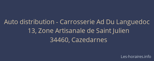 Auto distribution - Carrosserie Ad Du Languedoc