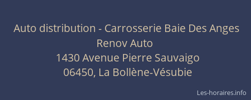 Auto distribution - Carrosserie Baie Des Anges Renov Auto