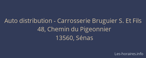 Auto distribution - Carrosserie Bruguier S. Et Fils