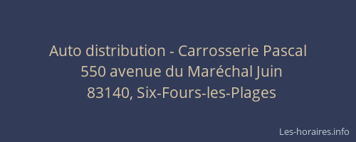 Auto distribution - Carrosserie Pascal