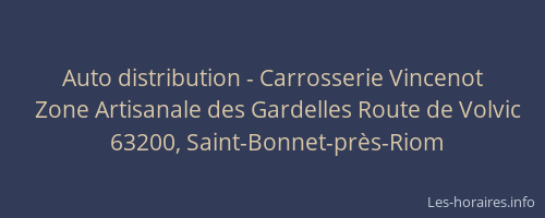 Auto distribution - Carrosserie Vincenot