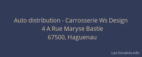 Auto distribution - Carrosserie Ws Design