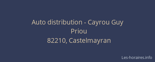 Auto distribution - Cayrou Guy