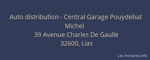 Auto distribution - Central Garage Pouydebat Michel