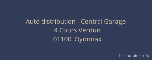 Auto distribution - Central Garage