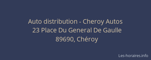 Auto distribution - Cheroy Autos