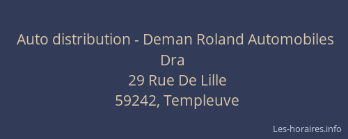 Auto distribution - Deman Roland Automobiles Dra