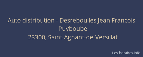 Auto distribution - Desreboulles Jean Francois