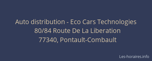 Auto distribution - Eco Cars Technologies