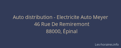 Auto distribution - Electricite Auto Meyer