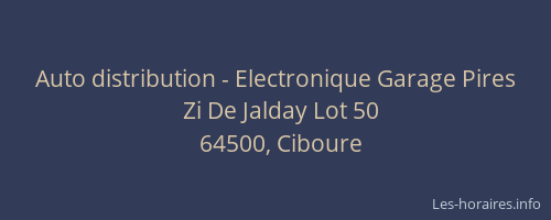 Auto distribution - Electronique Garage Pires