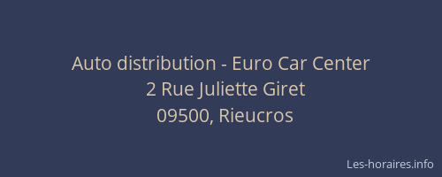 Auto distribution - Euro Car Center