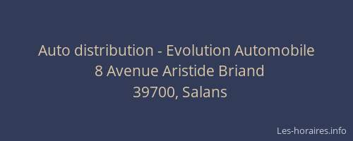 Auto distribution - Evolution Automobile
